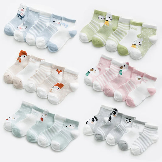 5Pairs 0-2Y Infant Baby Socks
