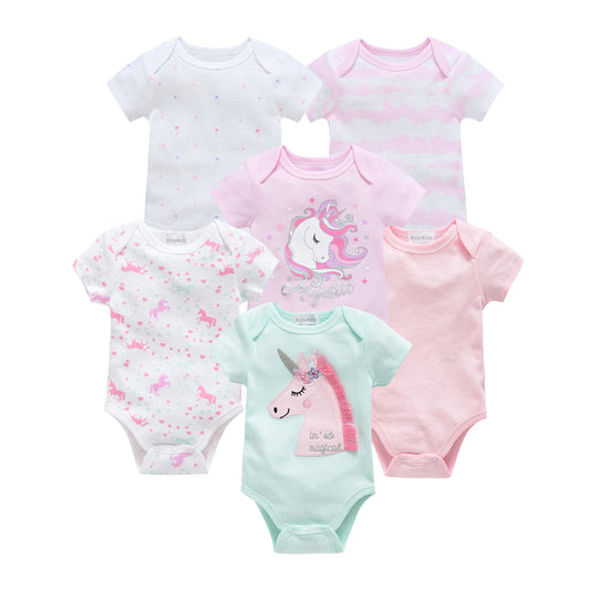 Cotton Short Sleeve Girl/Boy Bodysuit 0-12 Months
